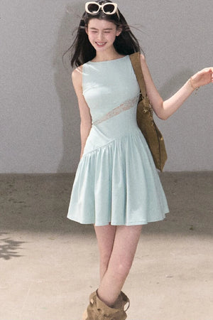 Gilded Lace Waist-Cinching Dress