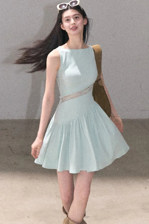 Gilded Lace Waist-Cinching Dress