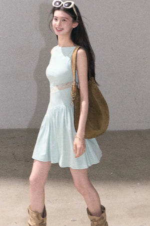 Gilded Lace Waist-Cinching Dress