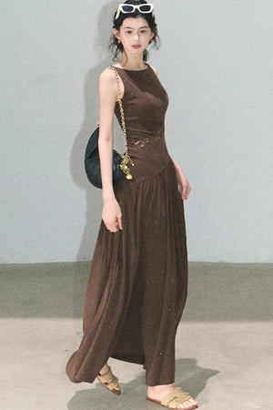 Gilded Lace Waist-Cinching Dress