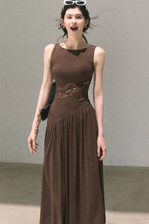 Gilded Lace Waist-Cinching Dress