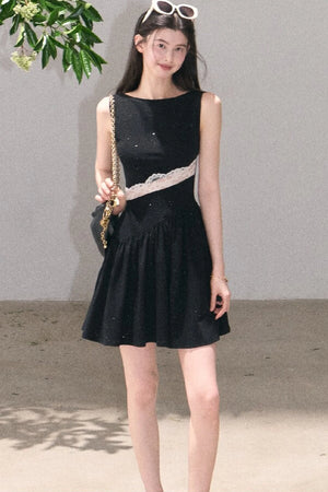 Gilded Lace Waist-Cinching Dress