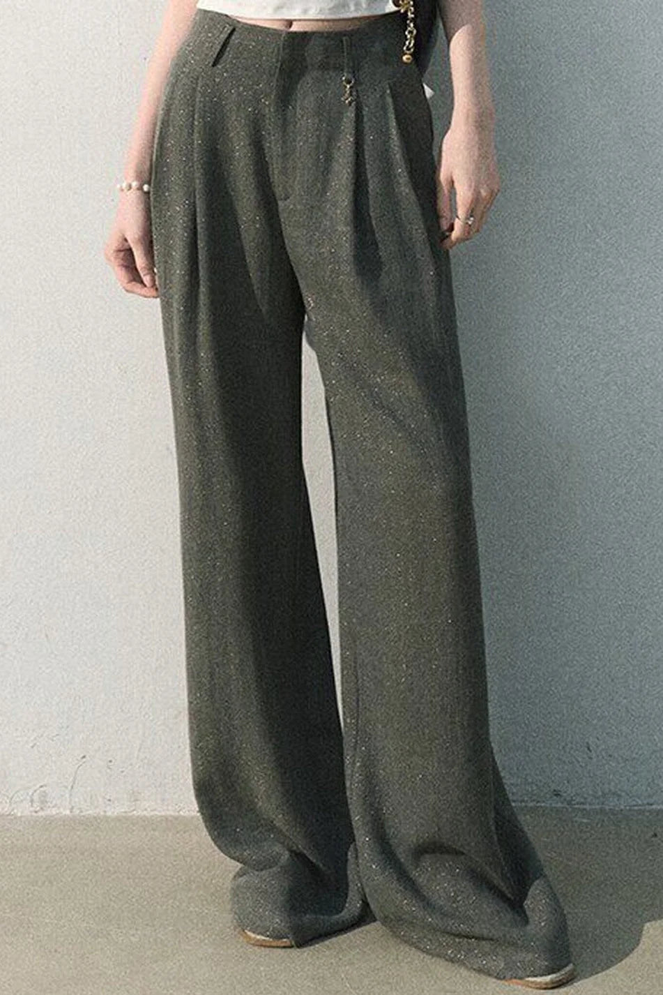 Gilded Linen Draped Pants