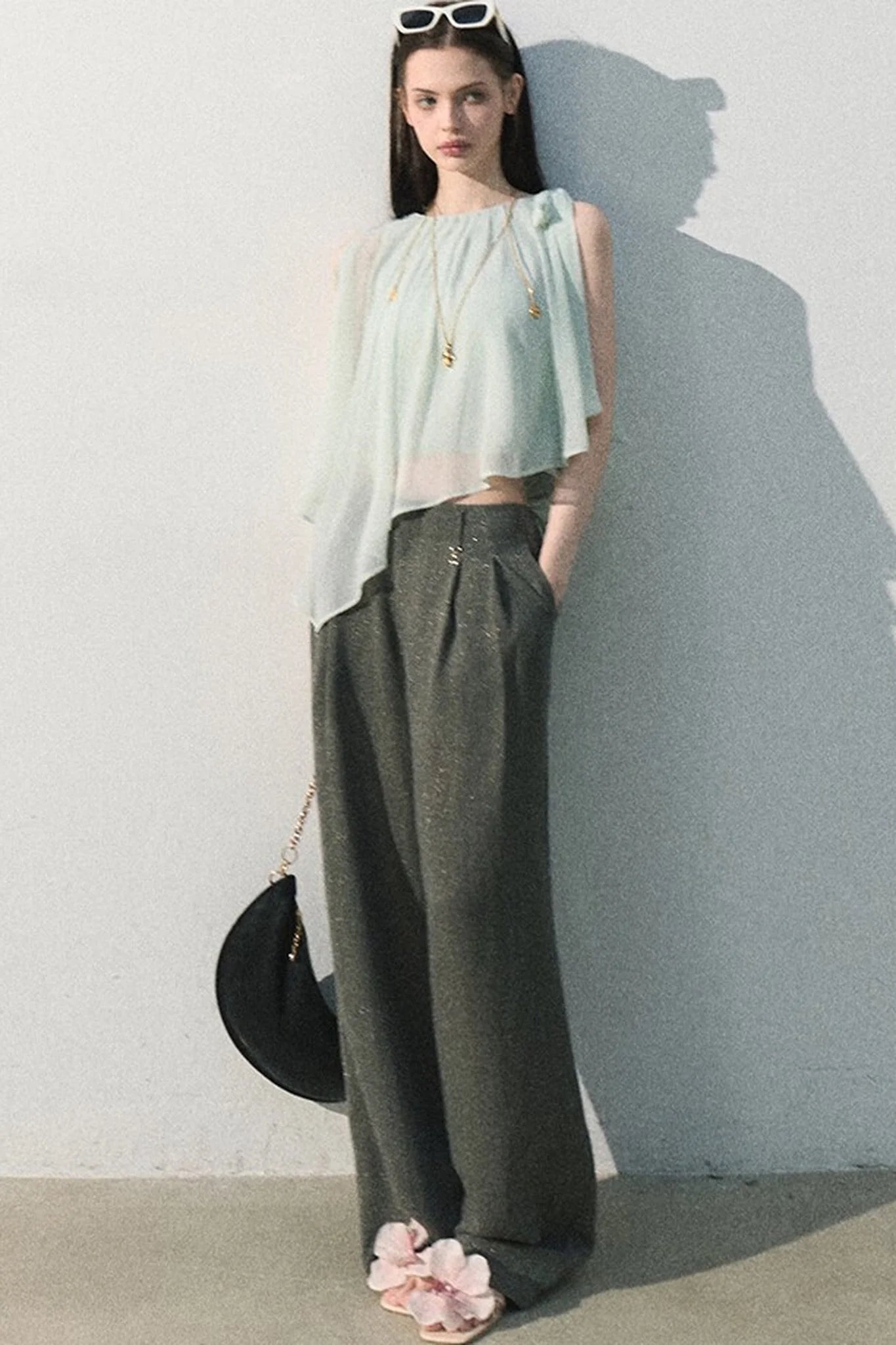 Gilded Linen Draped Pants