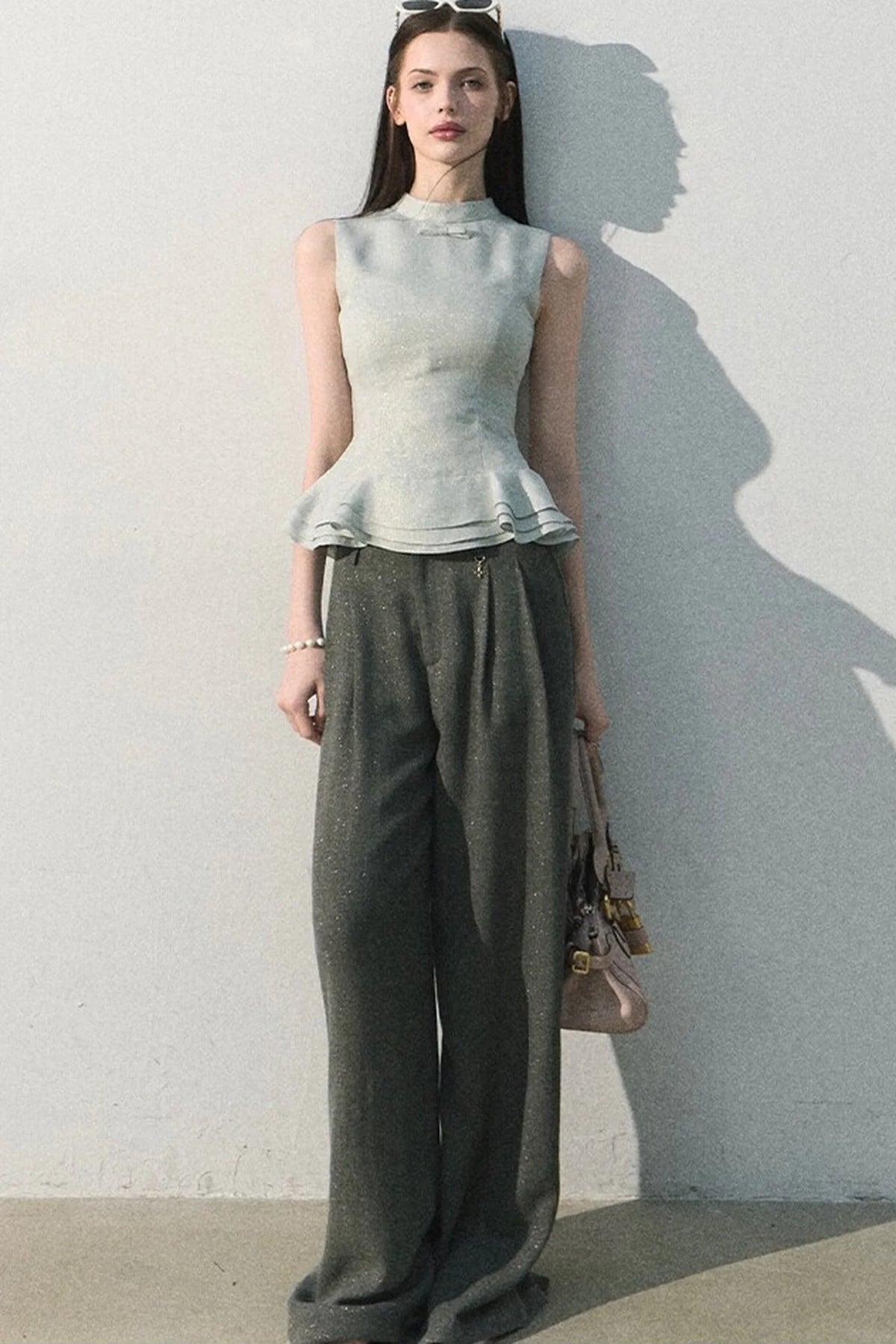 Gilded Linen Draped Pants