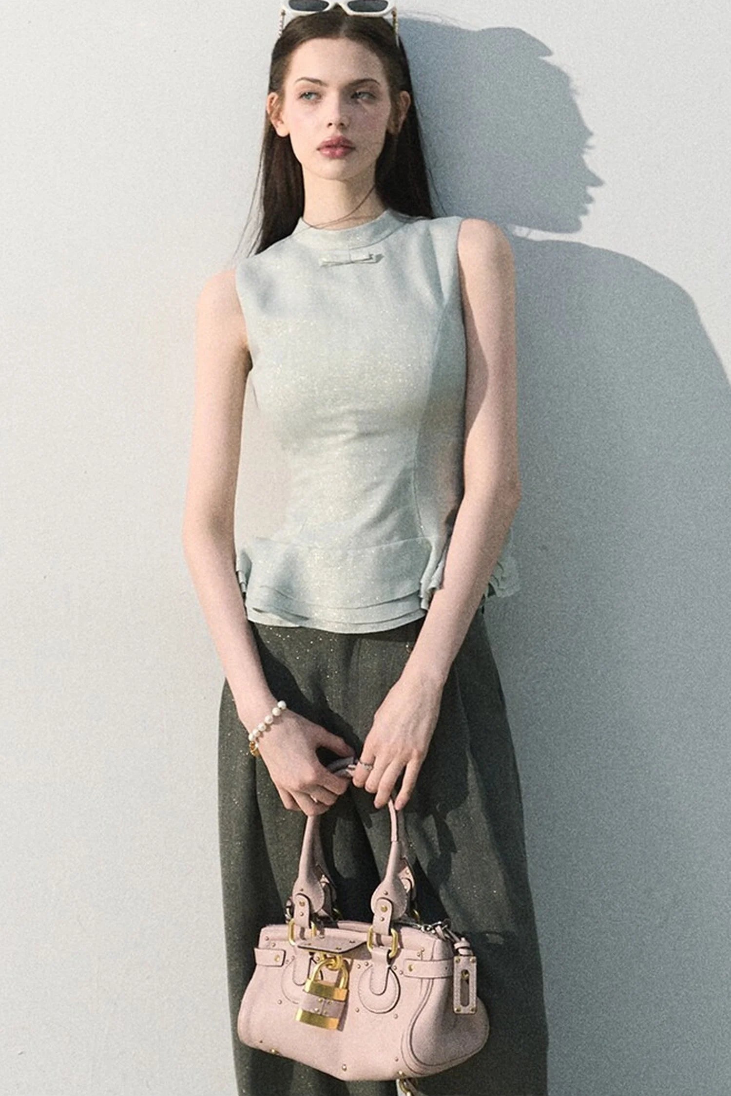 Gilded Linen Draped Pants