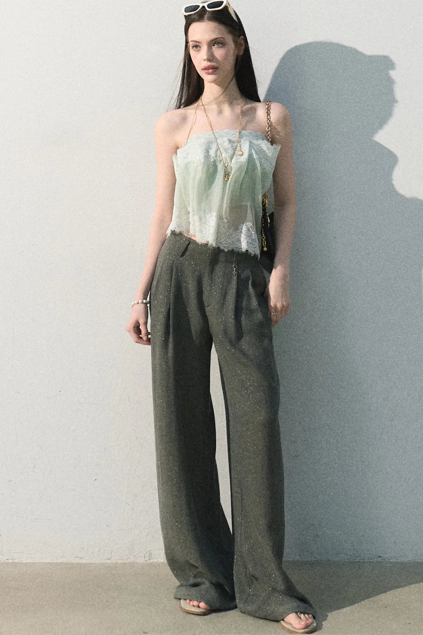 Gilded Linen Draped Pants