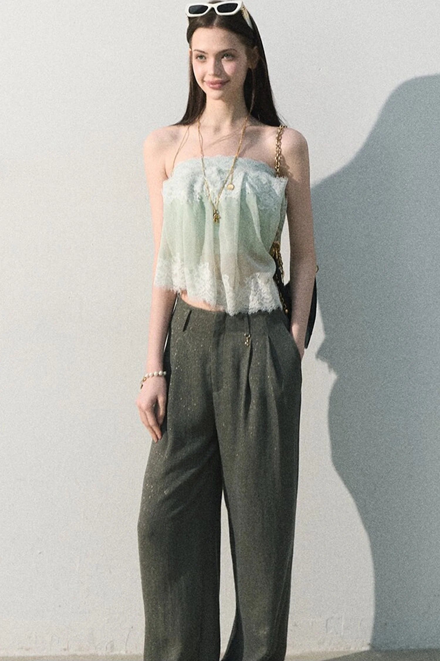 Gilded Linen Draped Pants