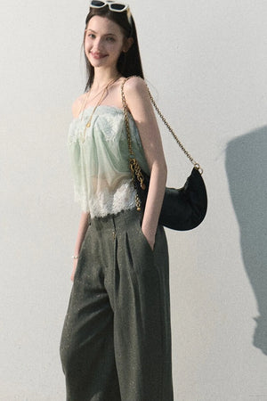 Gilded Linen Draped Pants