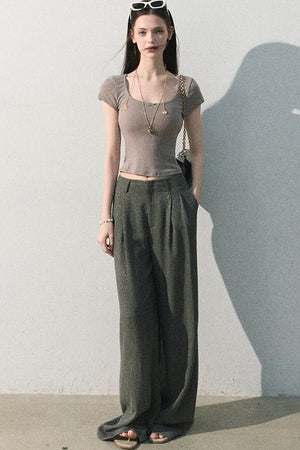 Gilded Linen Draped Pants