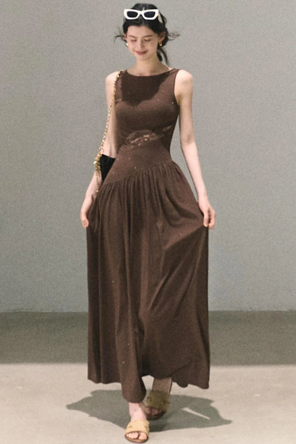 Gilded Shimmer Lace Dress