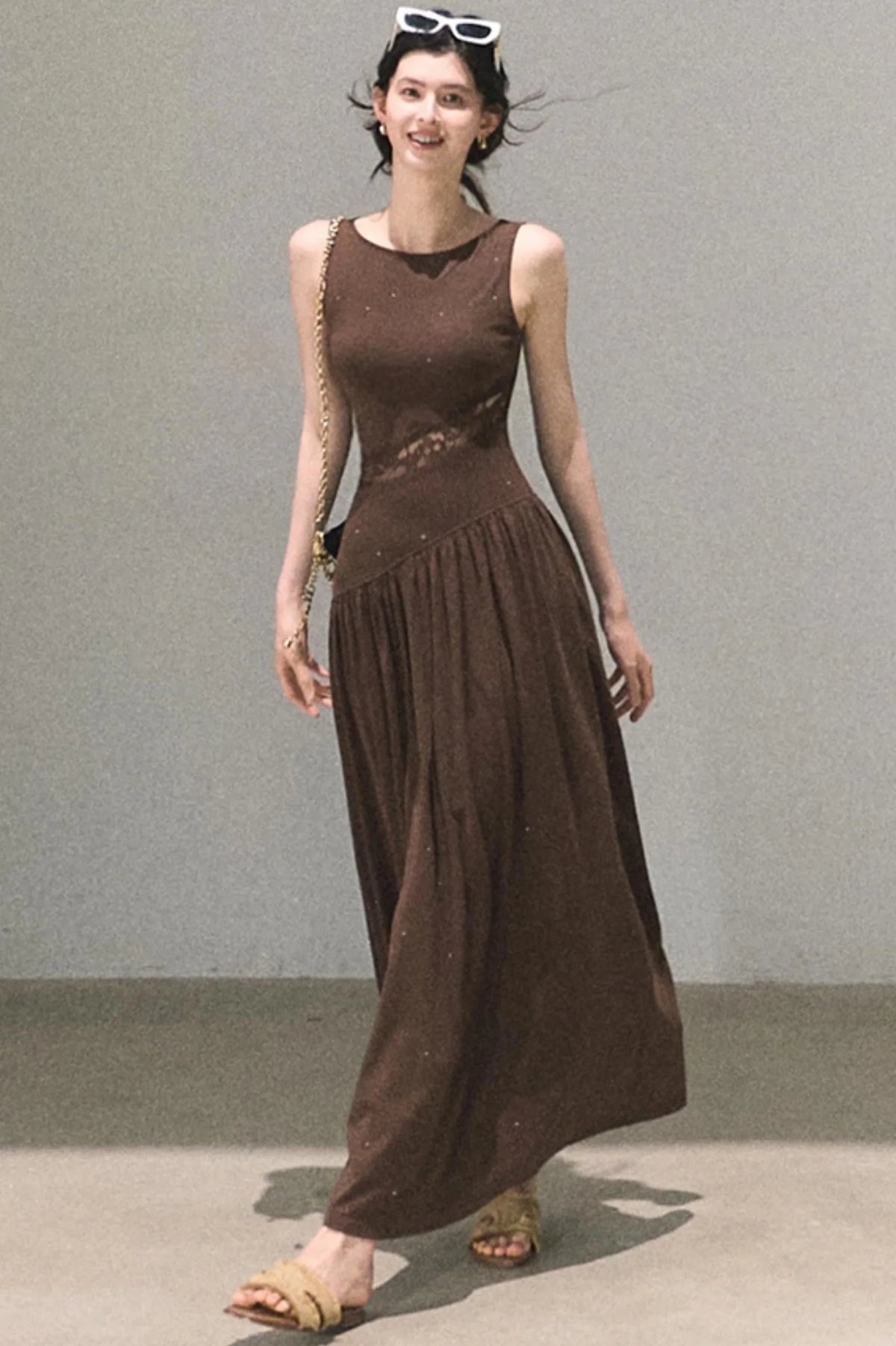 Gilded Shimmer Lace Dress