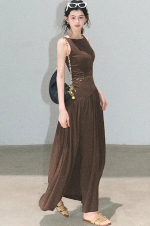 Gilded Shimmer Lace Dress