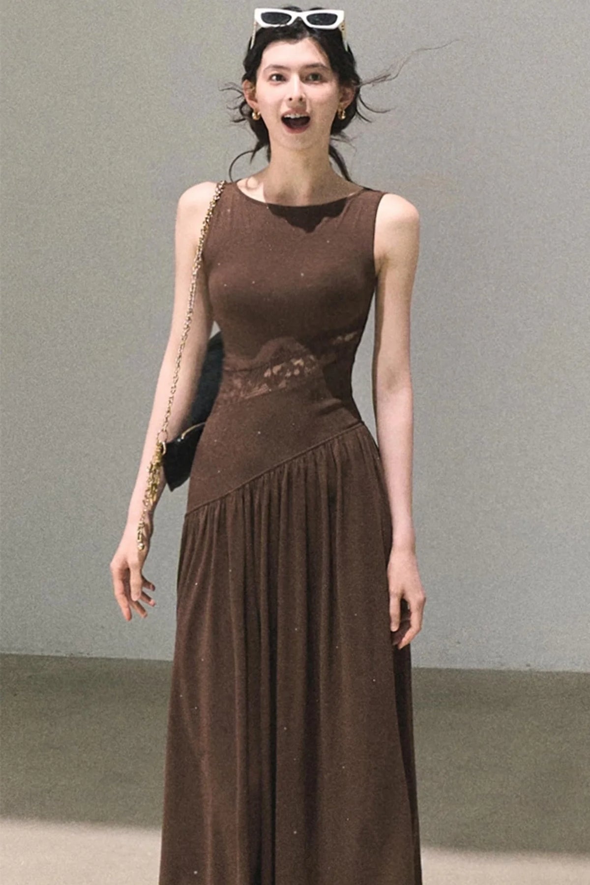 Gilded Shimmer Lace Dress