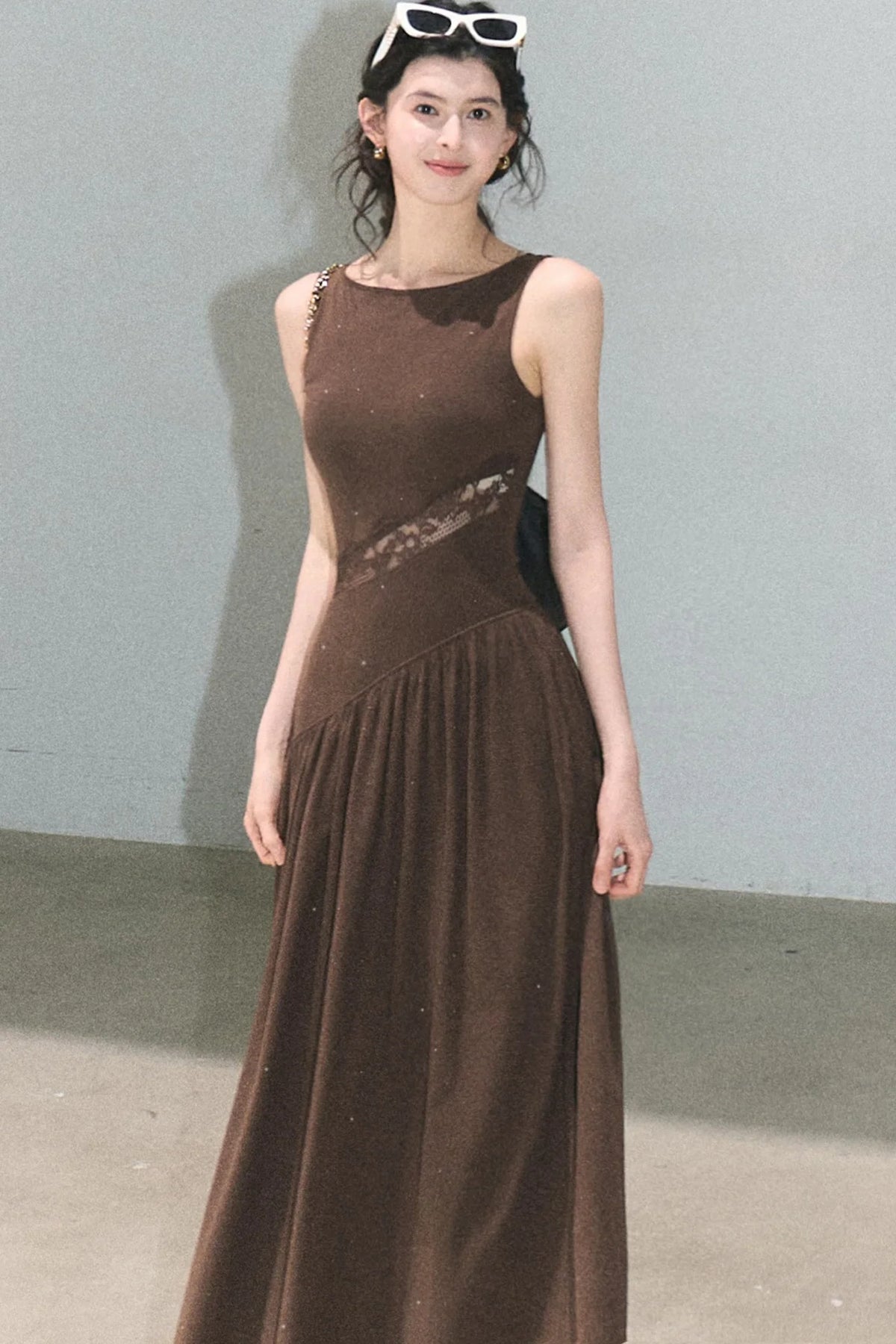 Gilded Shimmer Lace Dress