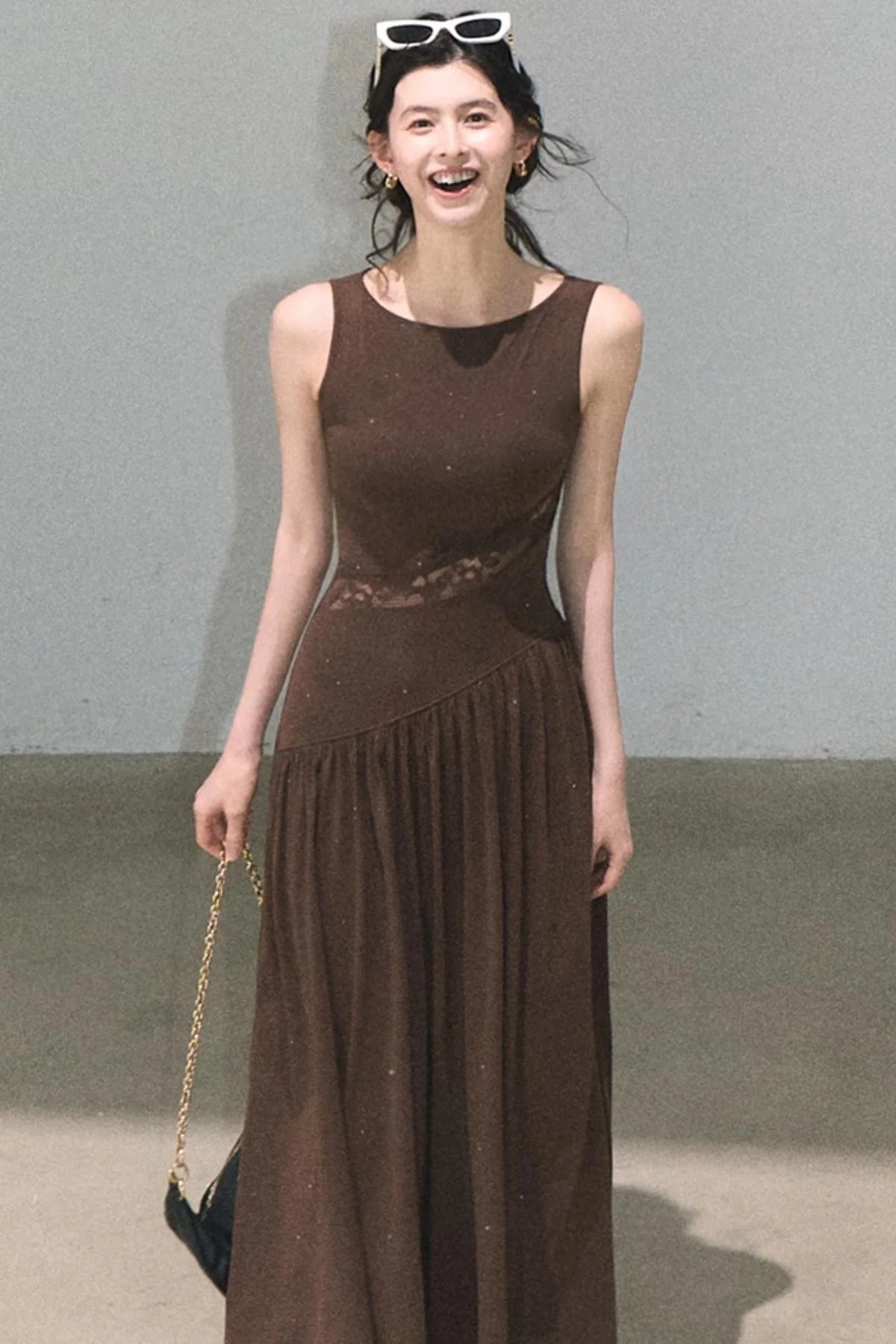 Gilded Shimmer Lace Dress