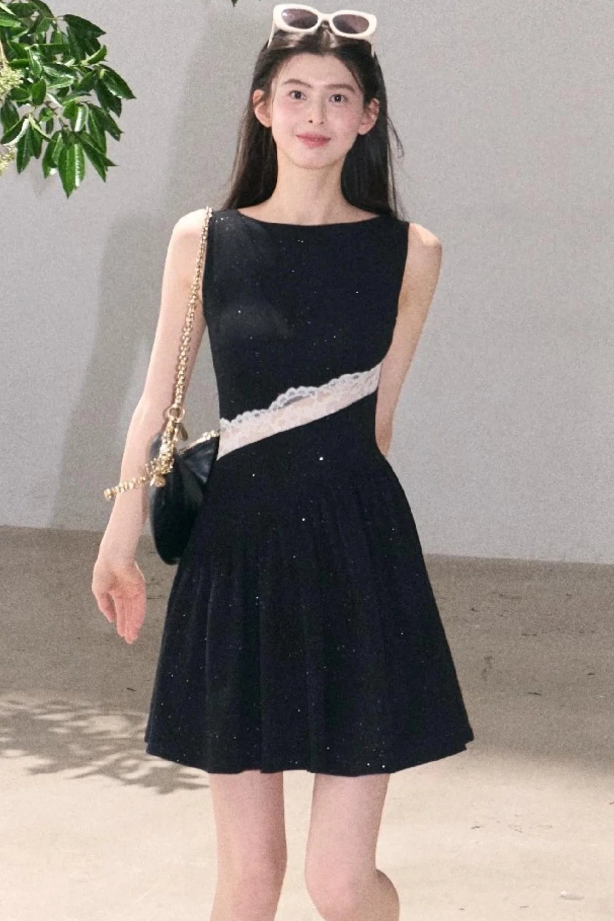 Gilded Shimmer Lace Dress