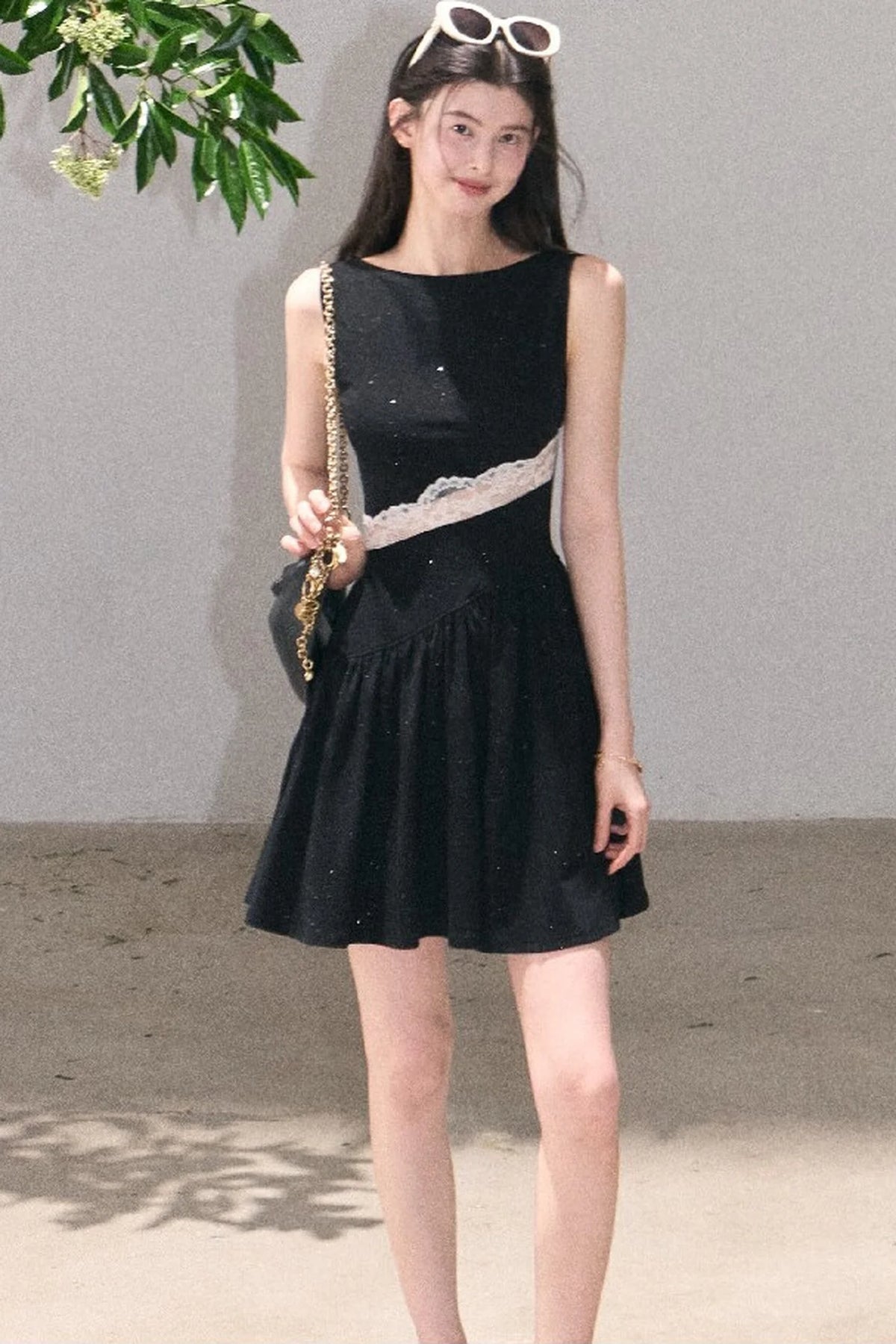 Gilded Shimmer Lace Dress