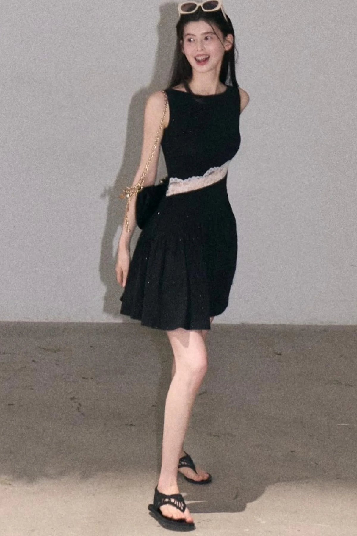 Gilded Shimmer Lace Dress