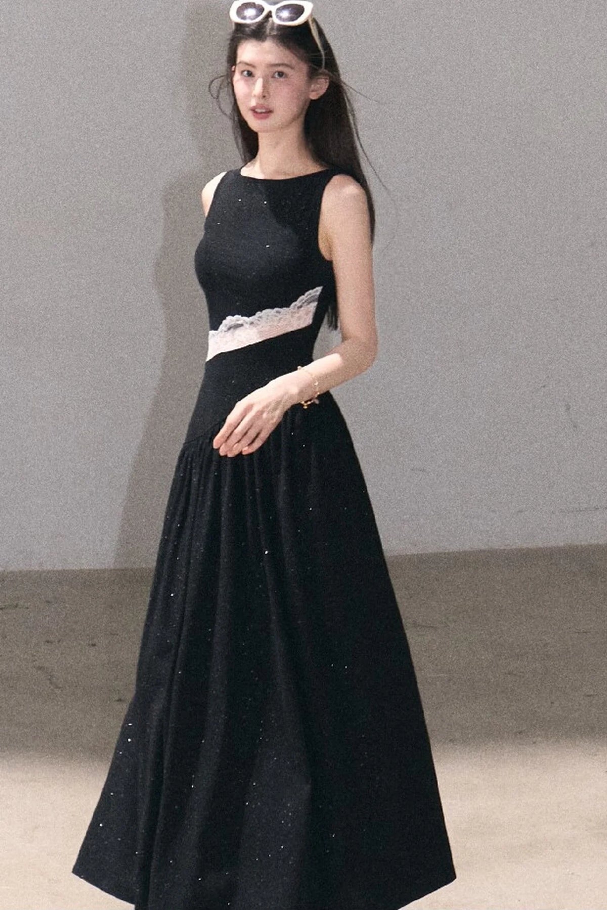 Gilded Shimmer Lace Dress