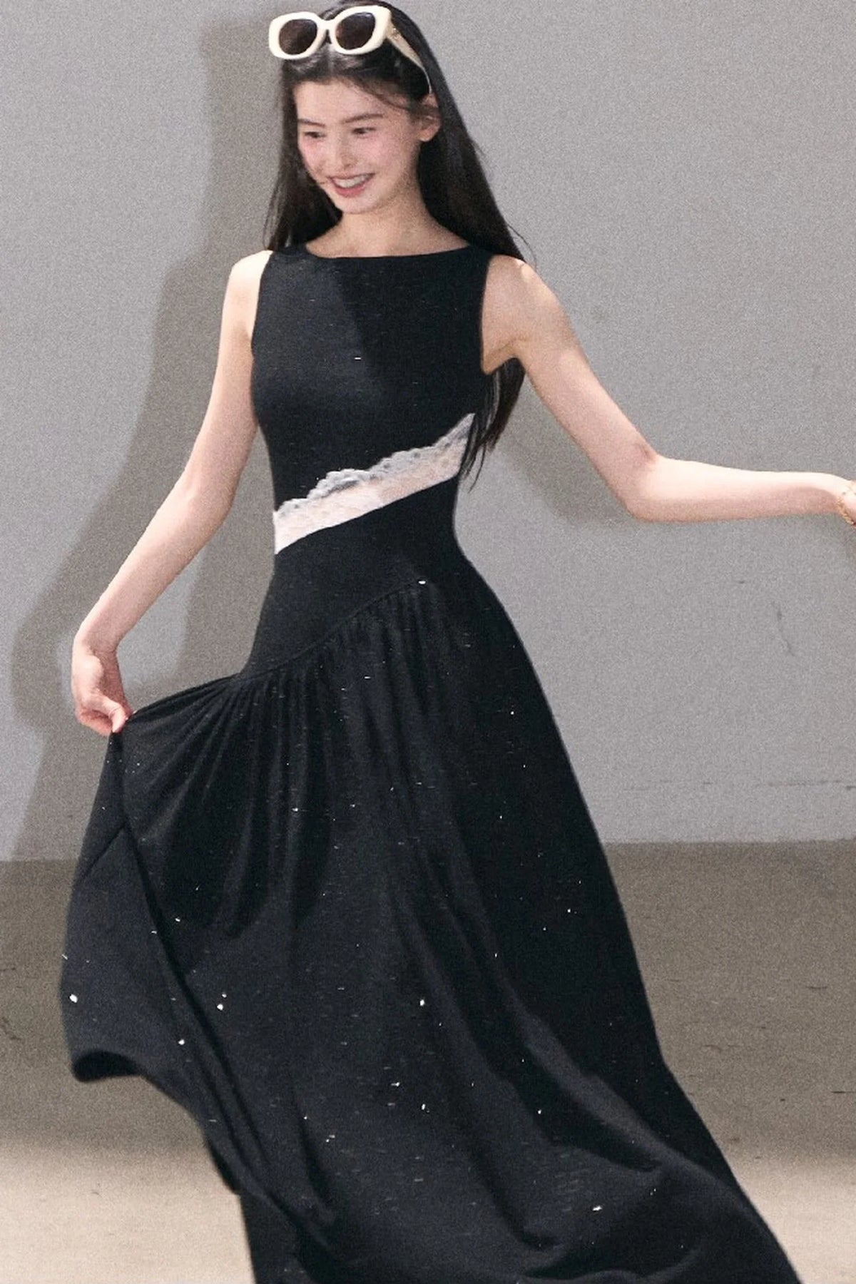 Gilded Shimmer Lace Dress