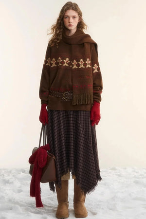 Gingerbread Man Fair Isle Sweater Set
