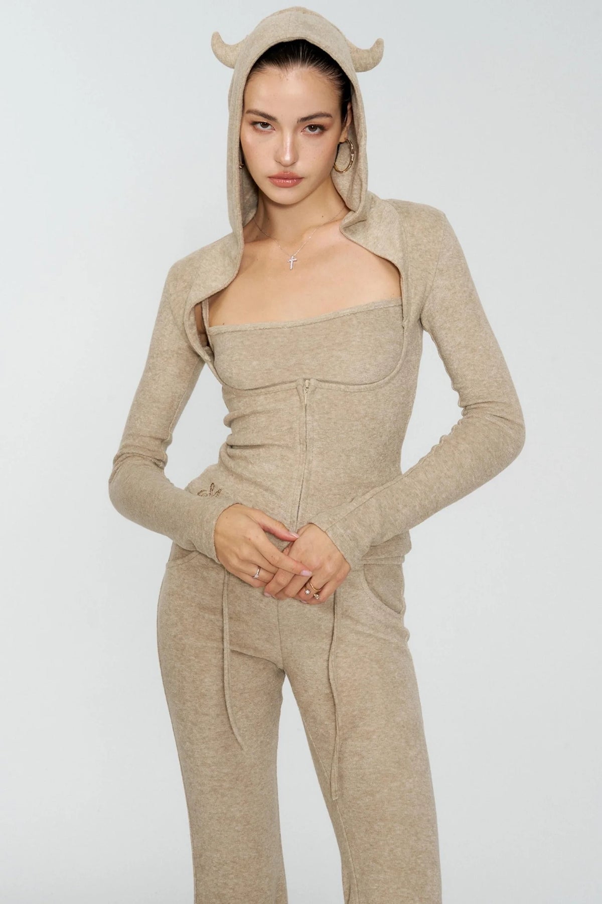 Girl Devil Horn Fleece Set-Up