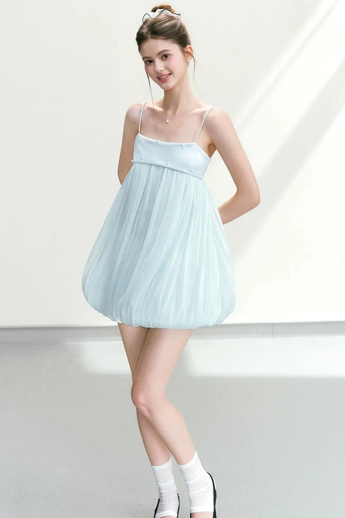 Girly Blue Floral Dress