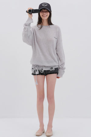 Glitter Wool Blend Knit Top