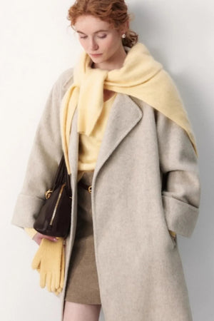 Glutinous White Wool Coat