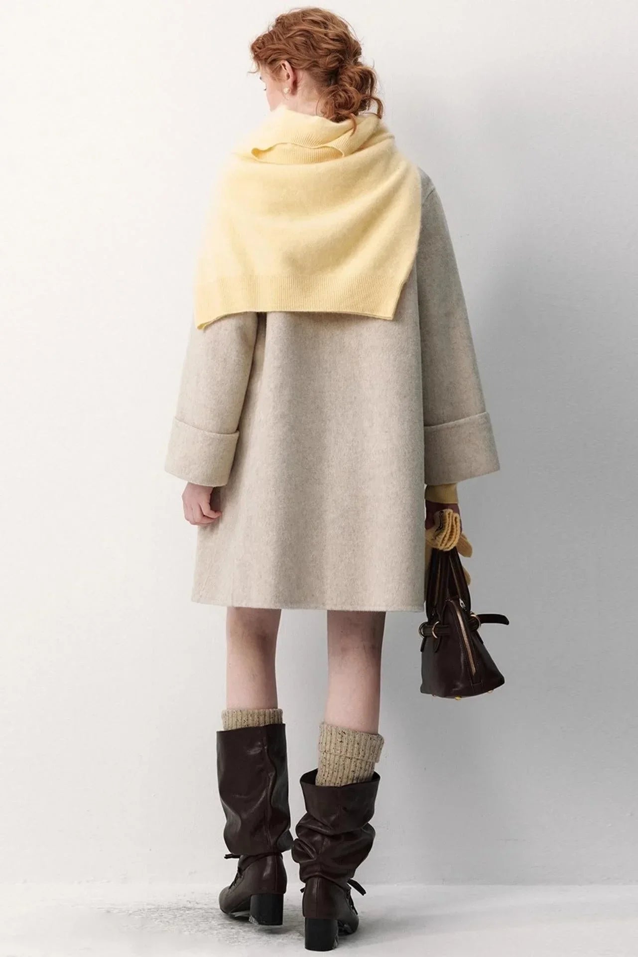 Glutinous White Wool Coat