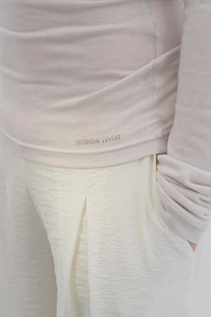 Glutinous Wool Blend One-Shoulder Top