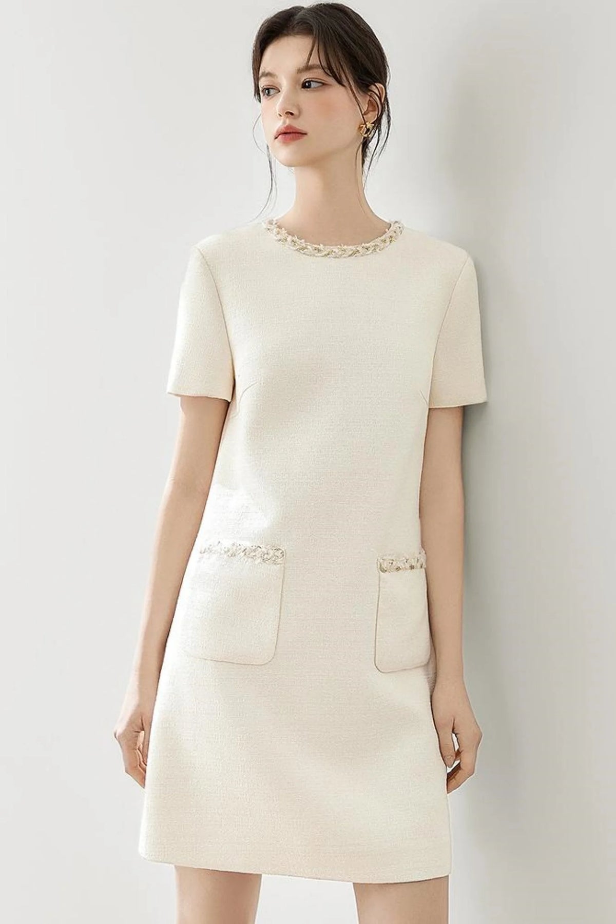 Gold Breeze Short-Sleeve Dress