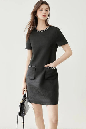 Gold Breeze Short-Sleeve Dress