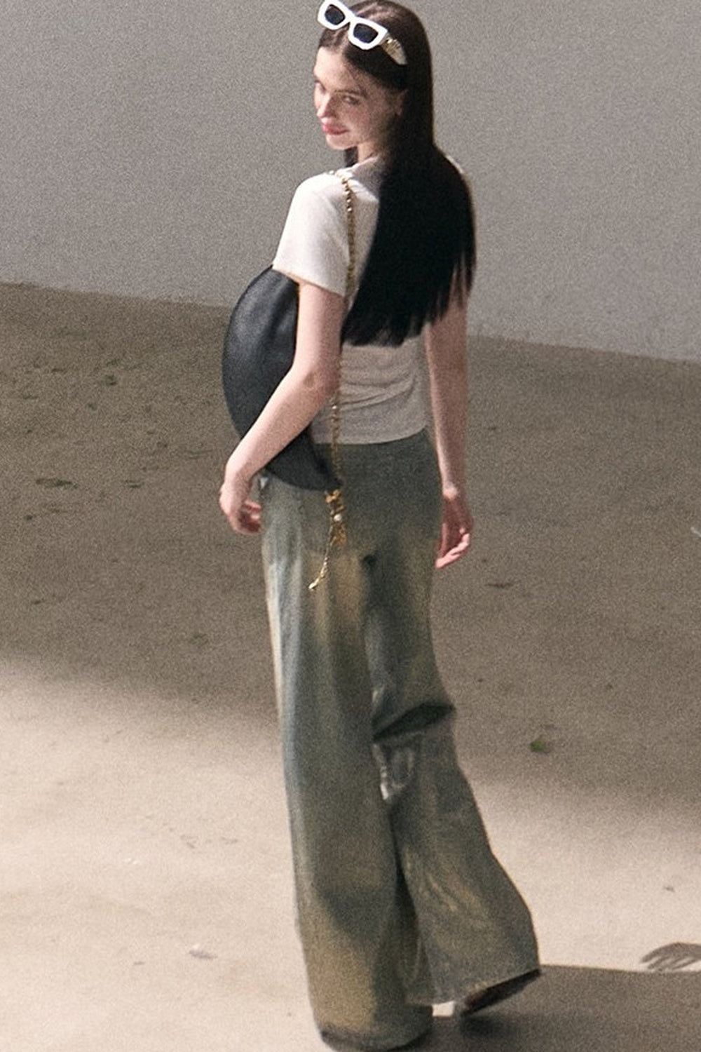 Gold Foil Print Knit T-Shirt