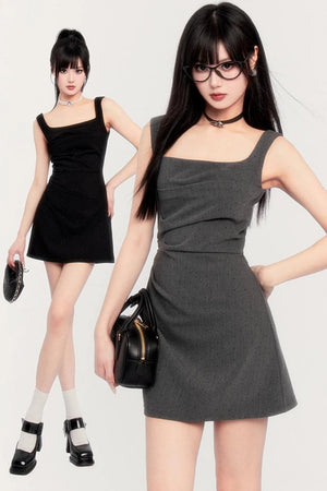 Gold Retro Halter Dress