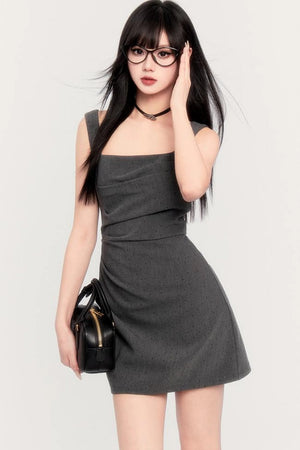 Gold Retro Halter Dress