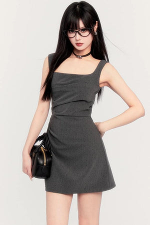 Gold Retro Halter Dress