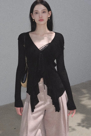 Gold Silk Linen Wide-Leg Pants