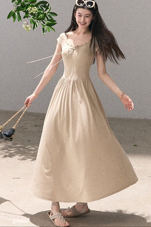 Gold-Spattered Lyocell Knit Dress