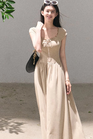 Gold-Spattered Lyocell Knit Dress