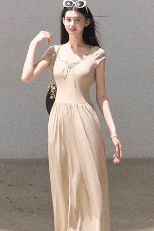 Gold-Spattered Lyocell Knit Dress