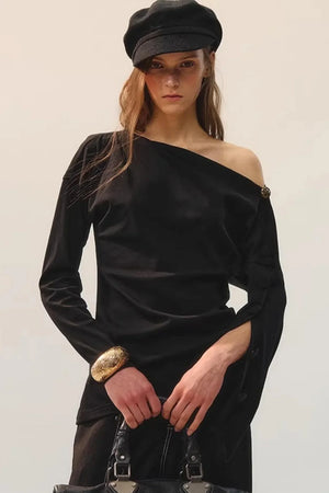 Golden Button Closure Top