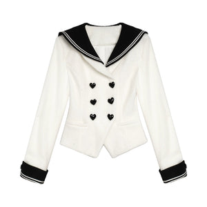 Golden Mink Sailor Collar Jacket