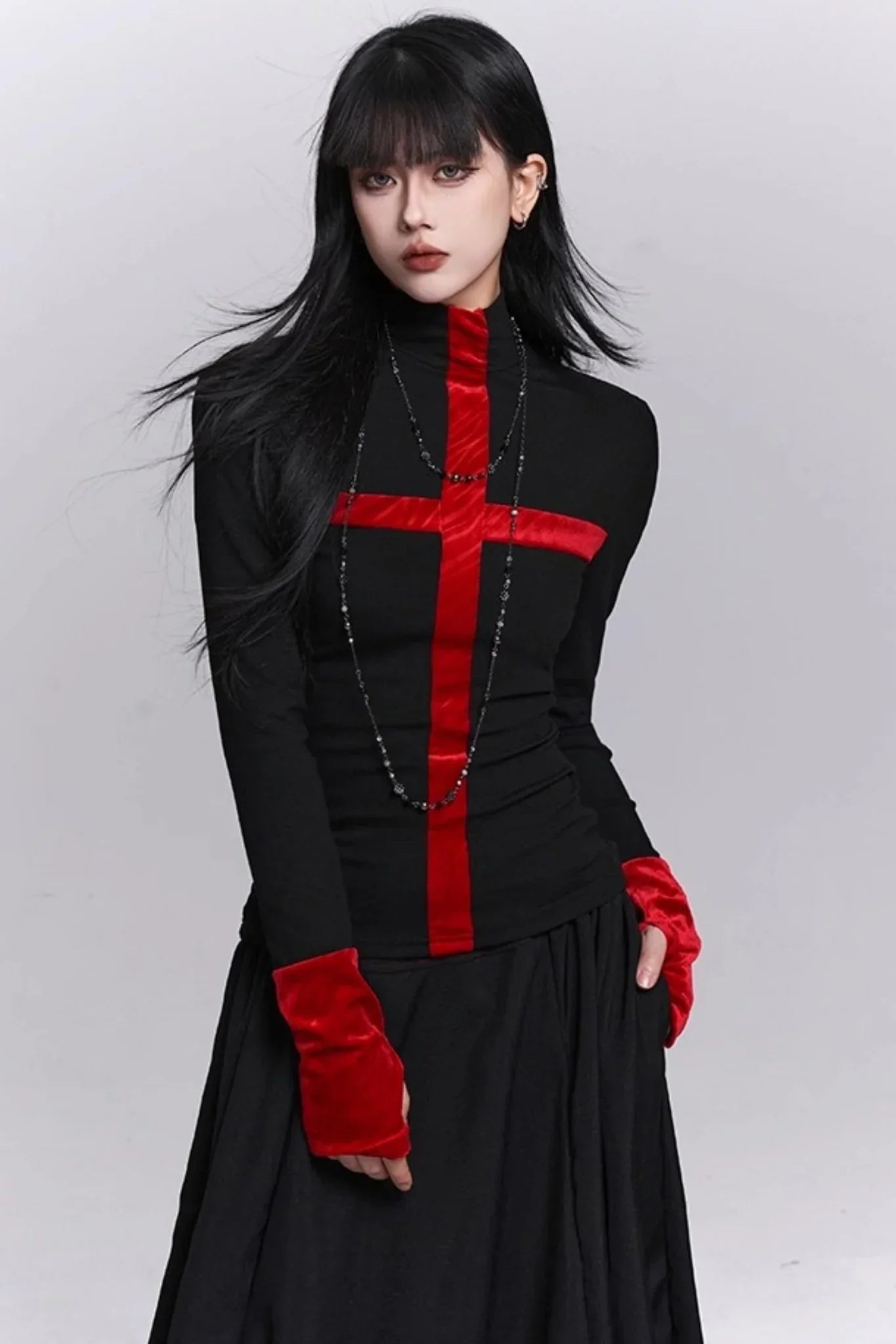 Gothic Cross Collar Top