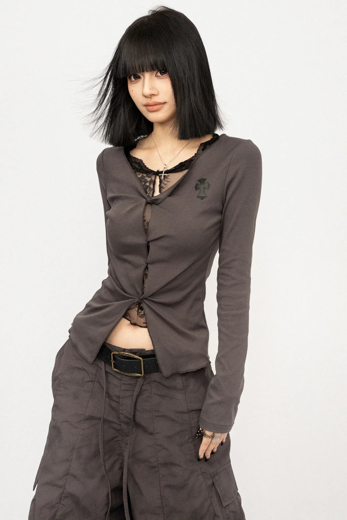 Gothic Lace Patchwork Top