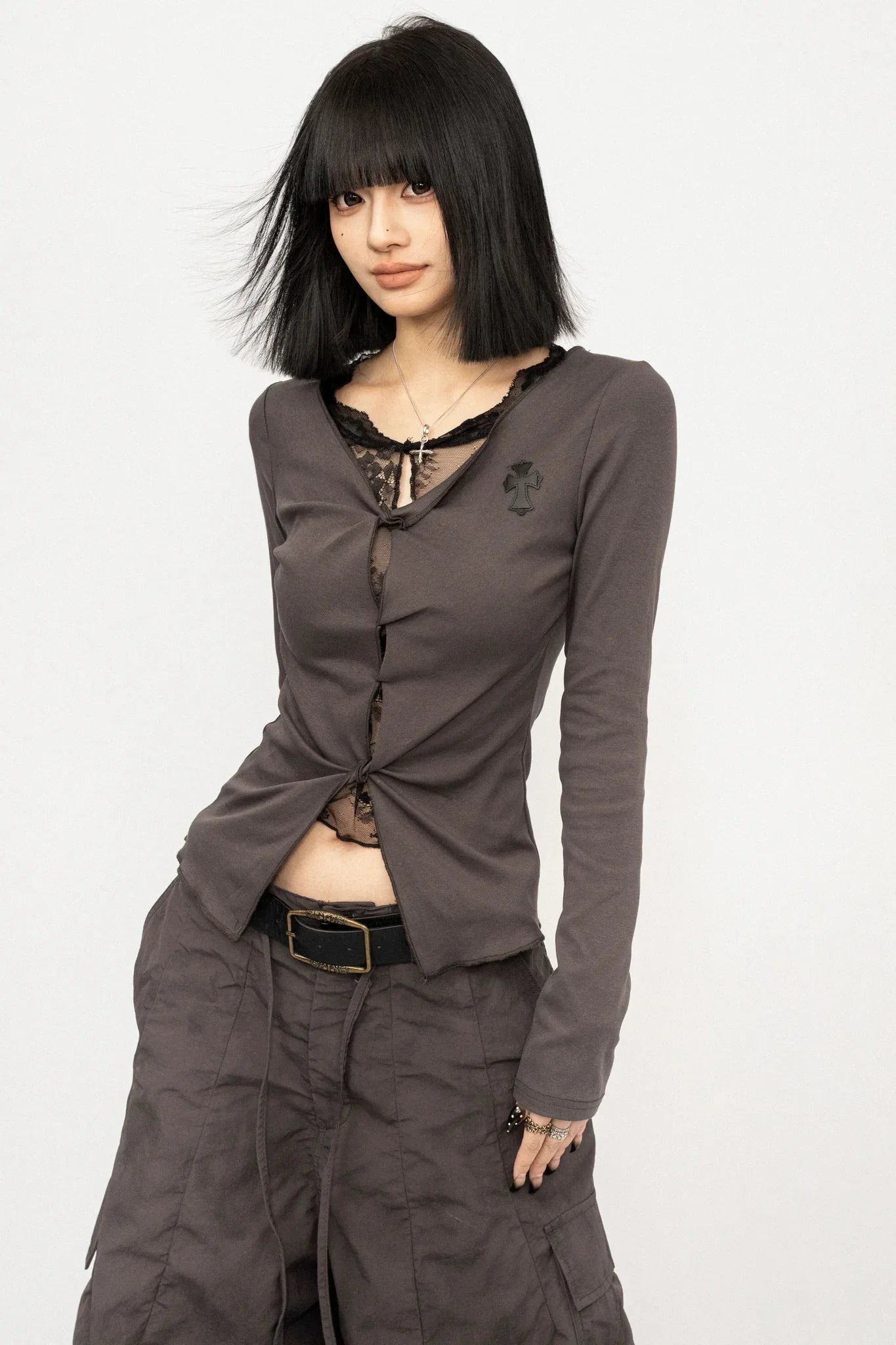 Gothic Lace Patchwork Top