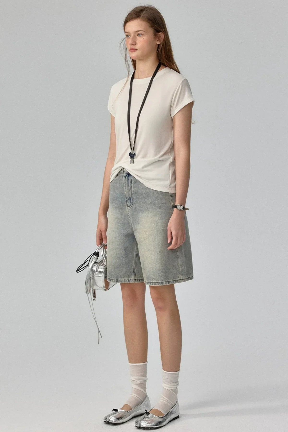 Gradient Blues Denim Shorts