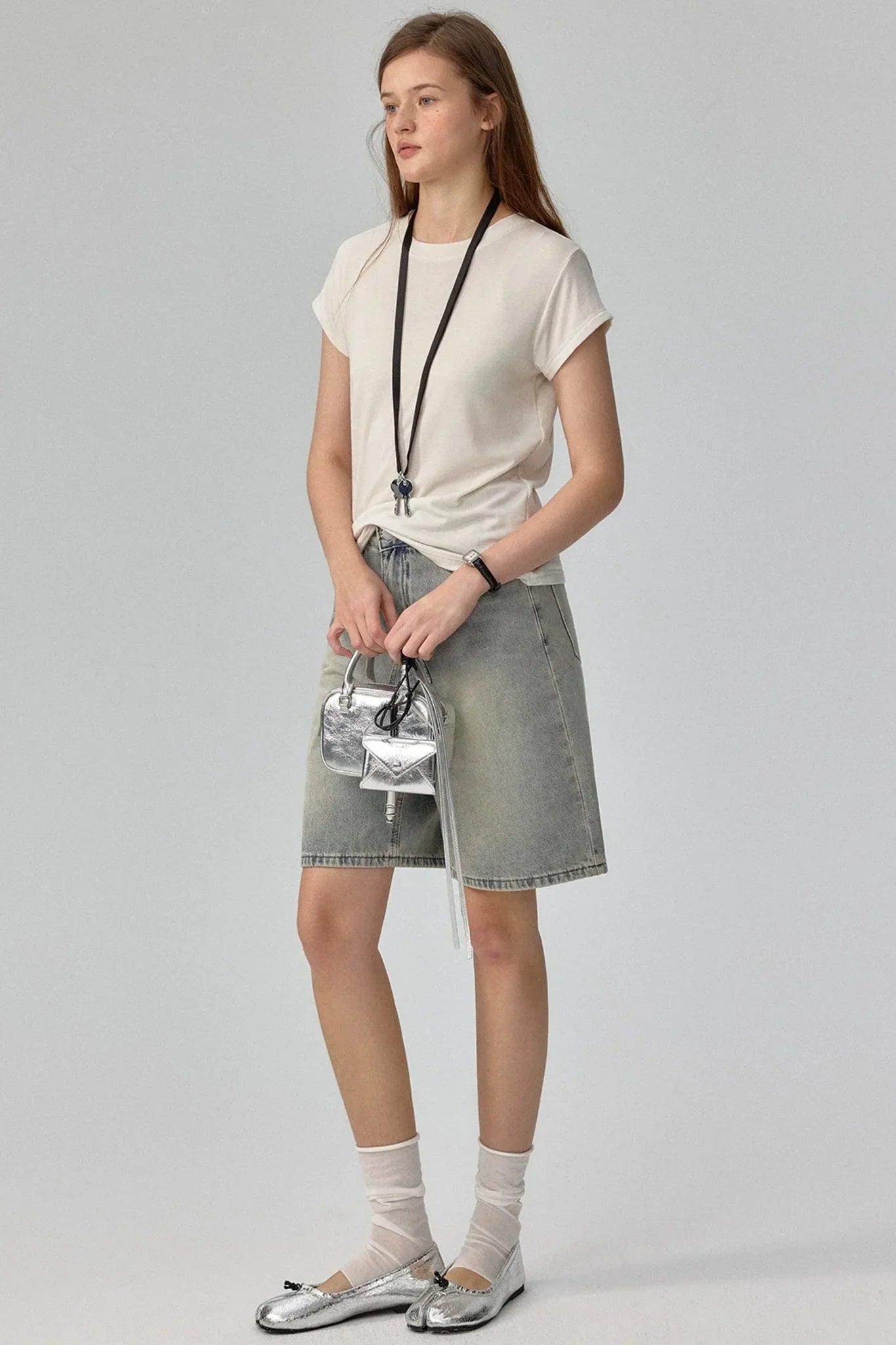 Gradient Blues Denim Shorts