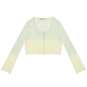 Gradient Hollow Knitted Top